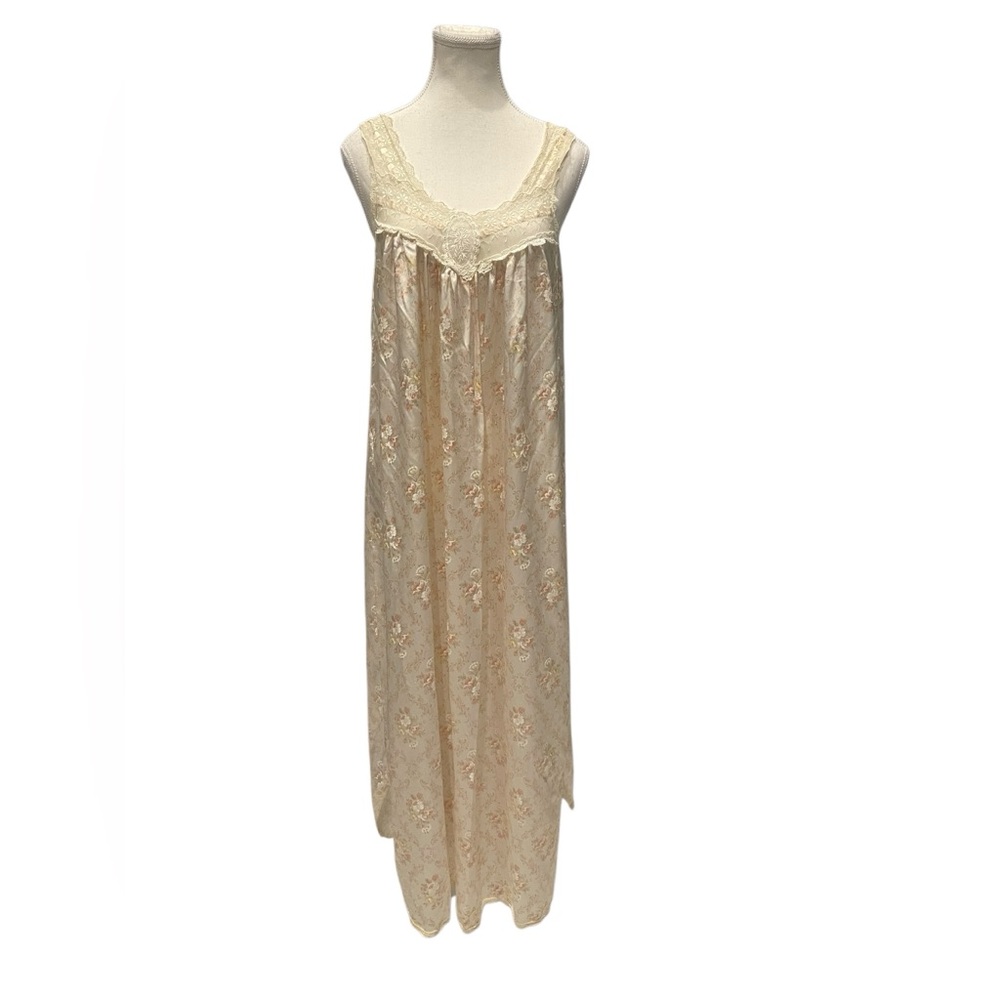 Christian Dior Floral Print Lace  Nightgown Size: L